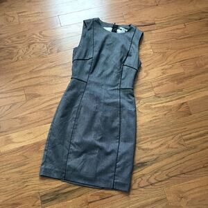 H&M Gray Pencil Sleeveless Work Dress Size 8